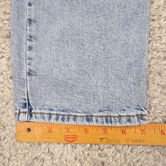 Levis 502 Jeans Men 36x32 (Fits 34x30) Blue Light Wash Tapered Mid Rise Denim - Picture 12 of 13